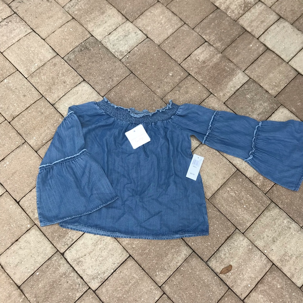 Honey punch denim shirt small NWT